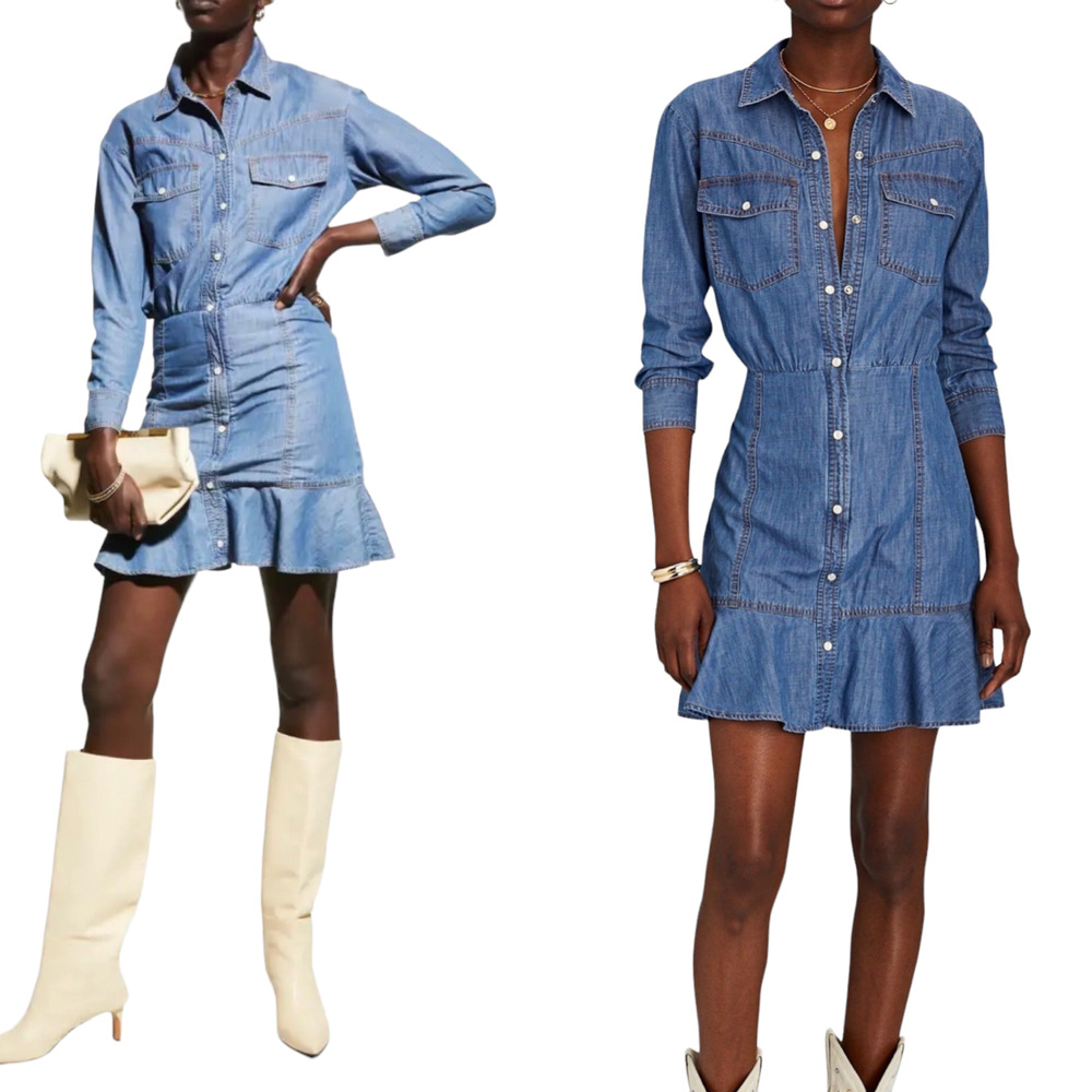 New VERONICA BEARD Mura Denim Dress size 4